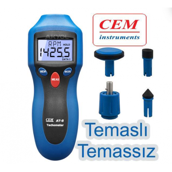 CEM AT-8 Temaslı ve Temassız Devir Ölçer Takometre